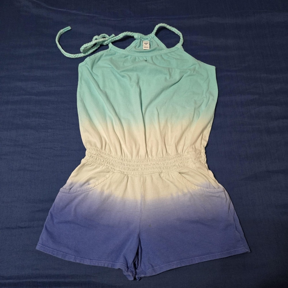 Old Navy Romper Girls 8 Multicolor 100% Cotton Halter Elastic Waist Ombre Summer